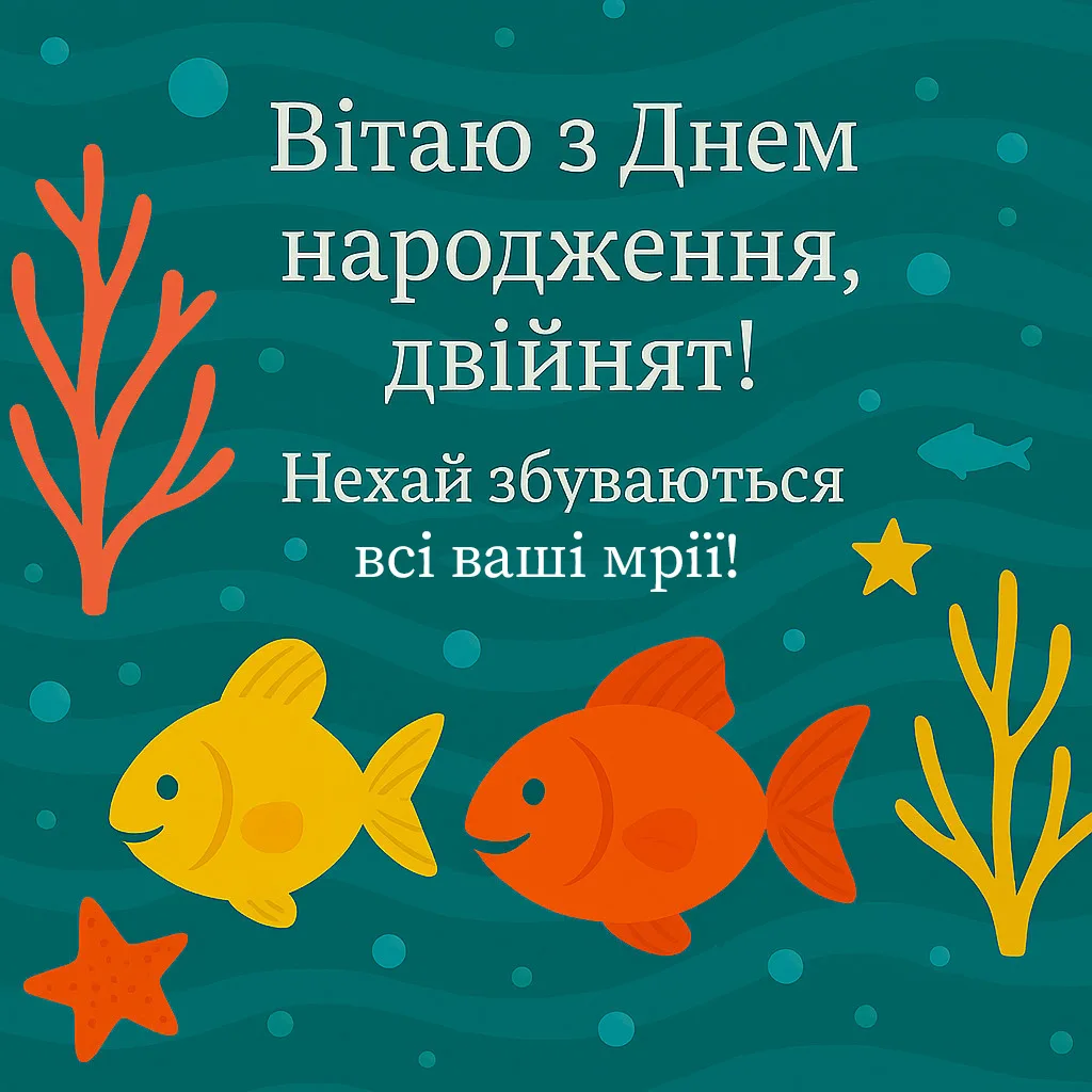 Привітання з днем народження двійнятам №32