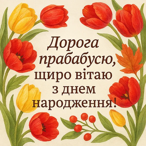 Привітання з Днем Народження прабабусі №27