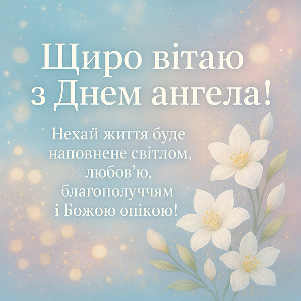Світла картинка-привітання з Днем Ангела (№78)