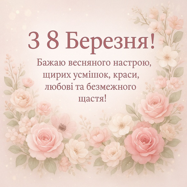Красива листівка-привітання з 8 Березня (№80)