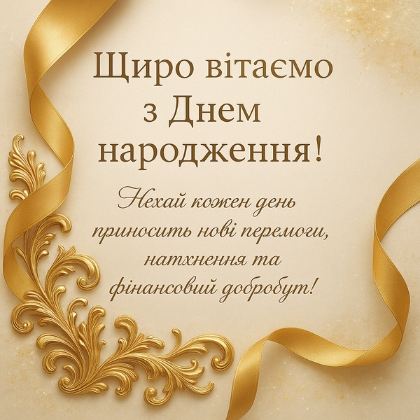 Урочиста листівка-привітання з Днем Народження директору (№91)