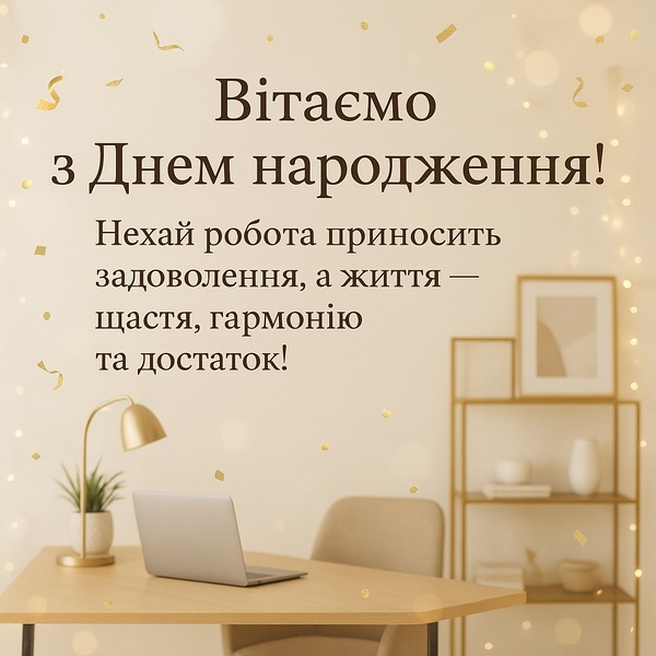Гармонійна листівка-привітання з Днем Народження шефу (№93)