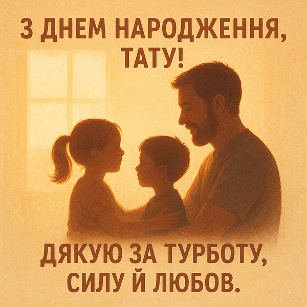 Зворушлива картинка-привітання з Днем Народження тату (№74)