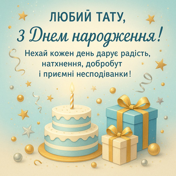Урочиста листівка-привітання з Днем Народження тату (№71)