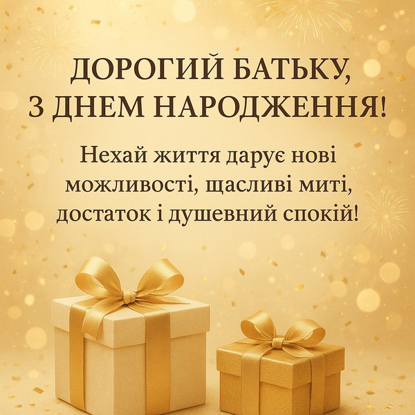 Приємна листівка-привітання з Днем Народження батьку (№73)
