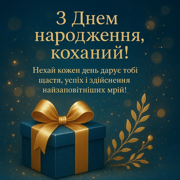 Стильна картинка-привітання з Днем Народження коханому (№25)